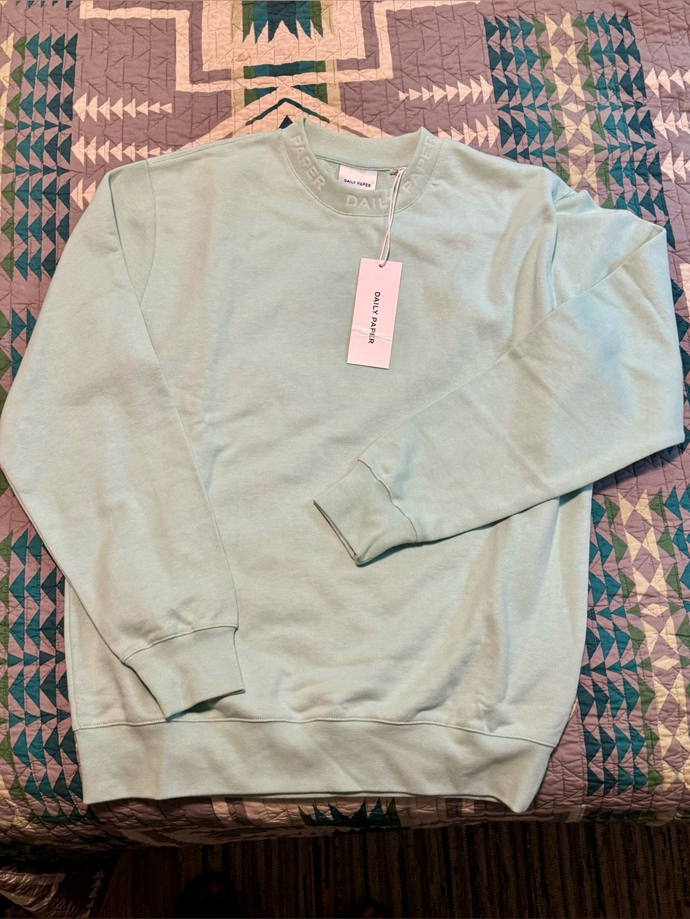 Daily Paper Derib Sweatshirt Pastel Turquoise M NWT